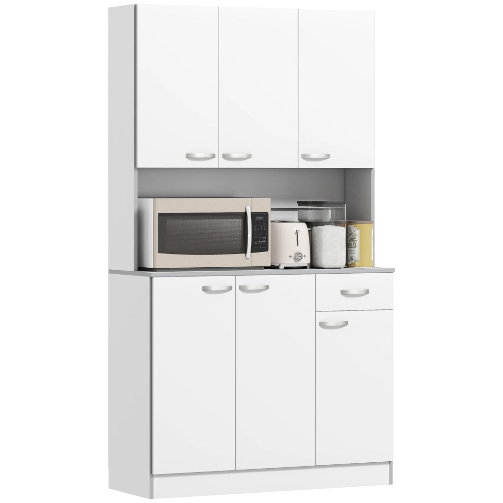 Armadio Bianco e Grigio con Cassetti e Ante ¨C Minimal ¨C 101x39x180 cm
