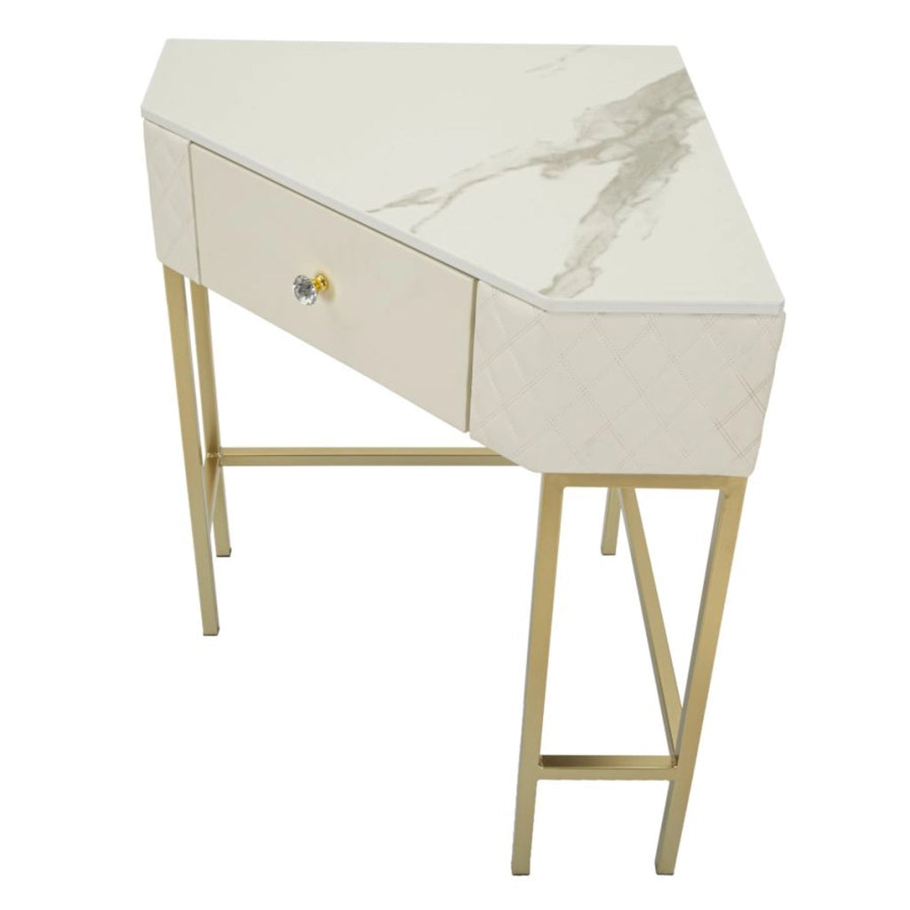 Tavolo Consolle VKH608, Bianco, Legno, 84,5x60x77 cm