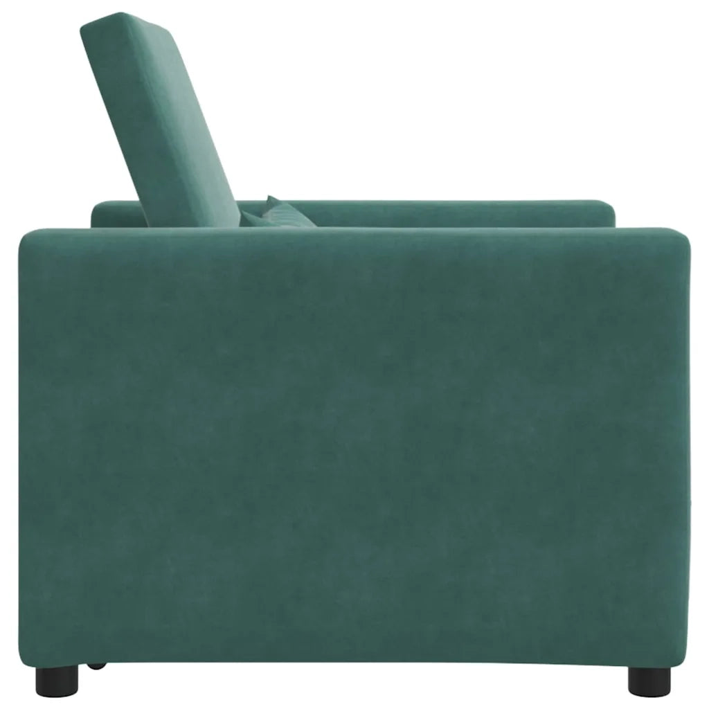 Divano letto estraibile singolo con ruote Verde scuro Velluto 42002699