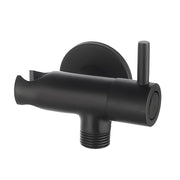 PRESA ACQUA TONDA CON SUPPORTO DOCCIA E ARRESTO- Nero Opaco- DH- pezzi 1