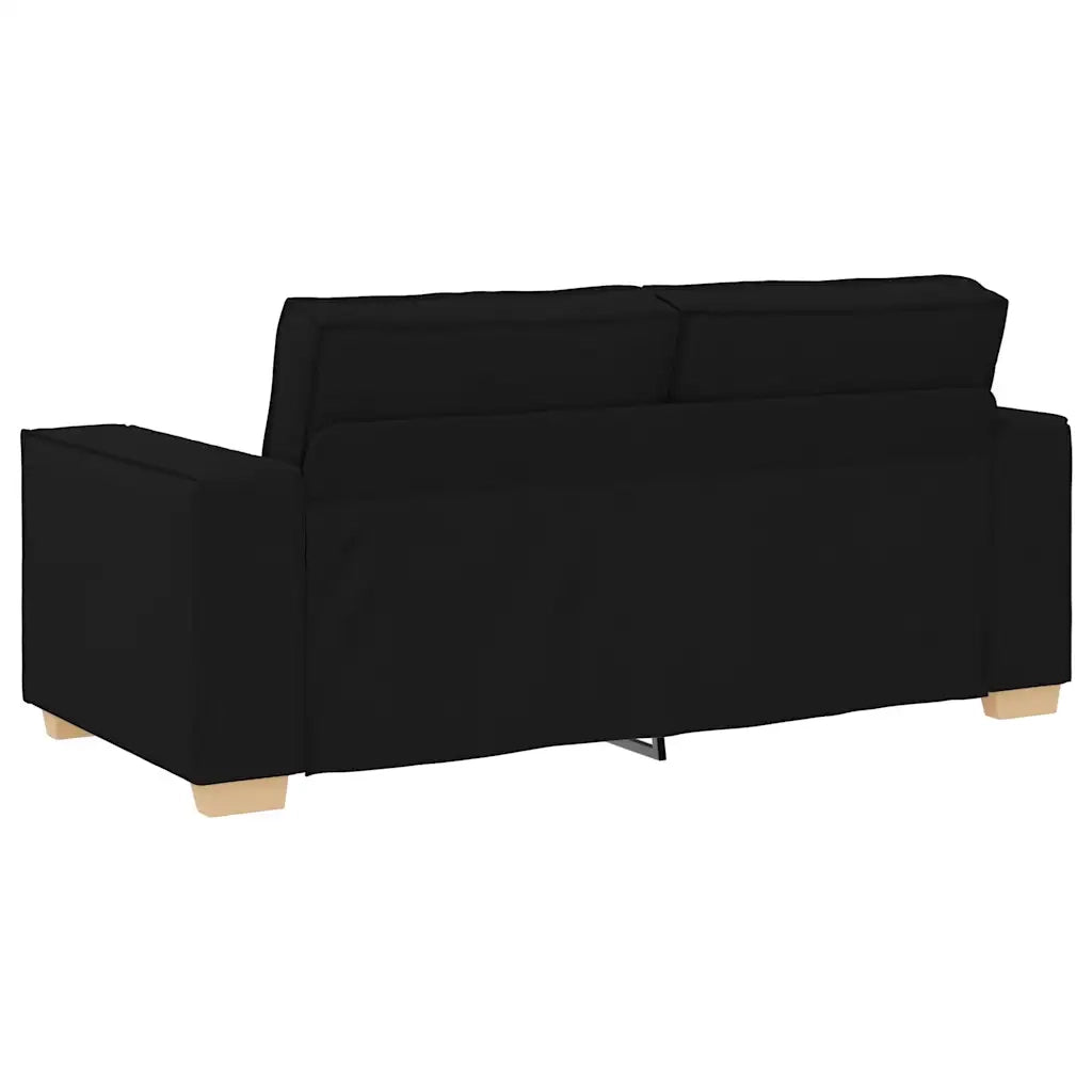 Divano a 2 Posti-Sofa 2 Posti Nero 140 cm Tessuto