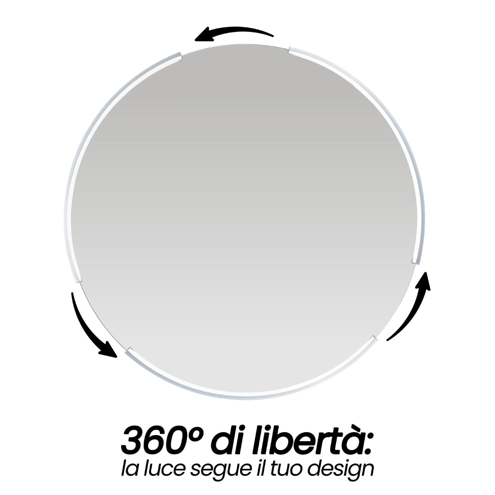 Specchio bagno rotondo con luce a led integrata da 80cm