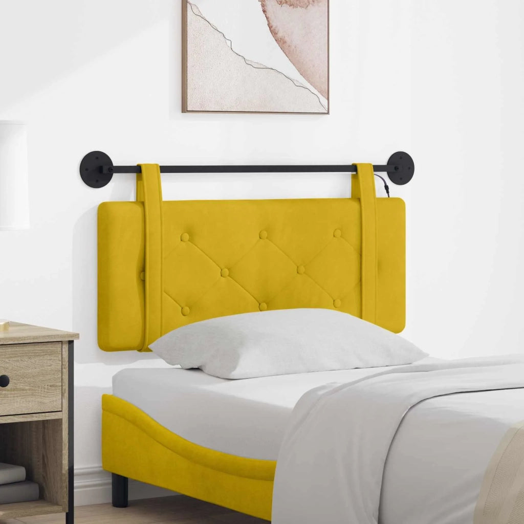Testiera | Testata sospesa Con luce LED Giallo Velluto