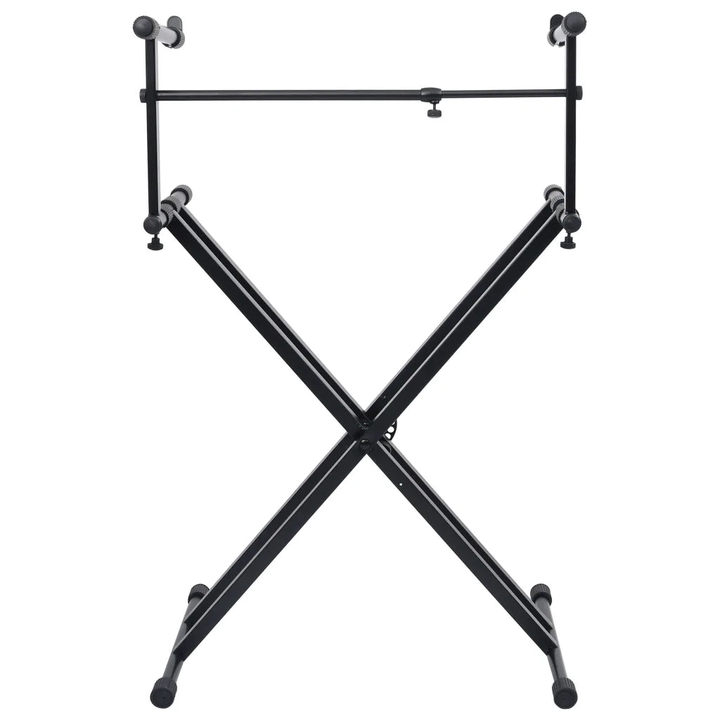Supporto per Tastiera Musicale a Doppia Staffa a X Nero 70094