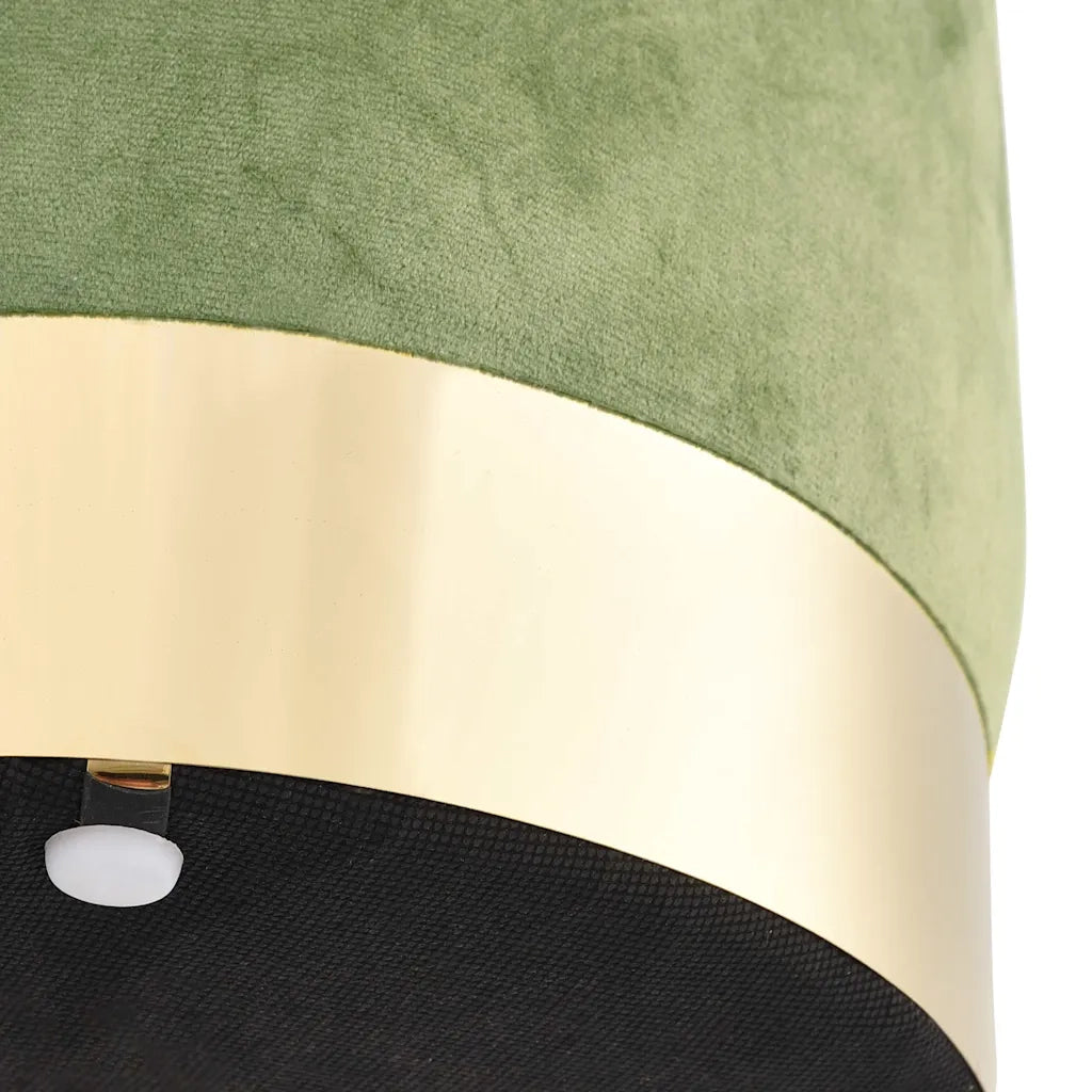Sgabello Verde Senape e Oro in Velluto 28 x 36 cm CFW6646557
