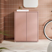 Mobile multiuso Medea 2 ante terracotta con 4 ripiani 74.5x35x99H
