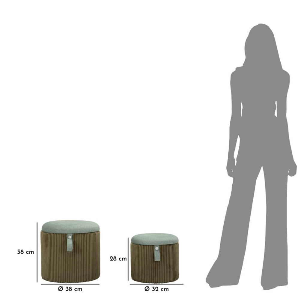 Pouf VKH719, Verde, MDF, 38x38x38 cm