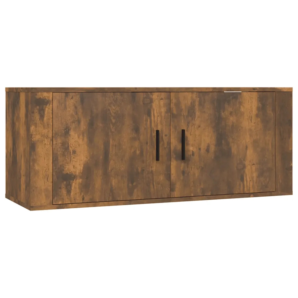 Set di Mobili Porta TV 7 pz Rovere Fumo in Legno Multistrato 3188667