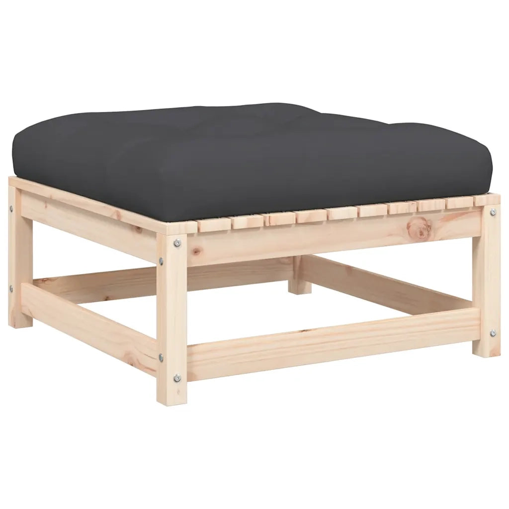 Divano da Giardino Senza Braccioli con Cuscini e Poggiapiedi-Sofa da Giardino-Divano da esterno 640415