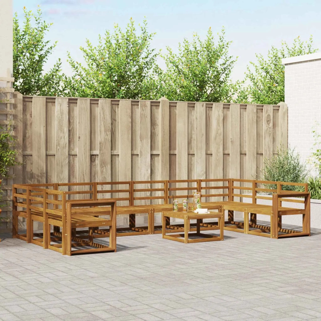 Set di divani da esterno 11 pcs Naturale
