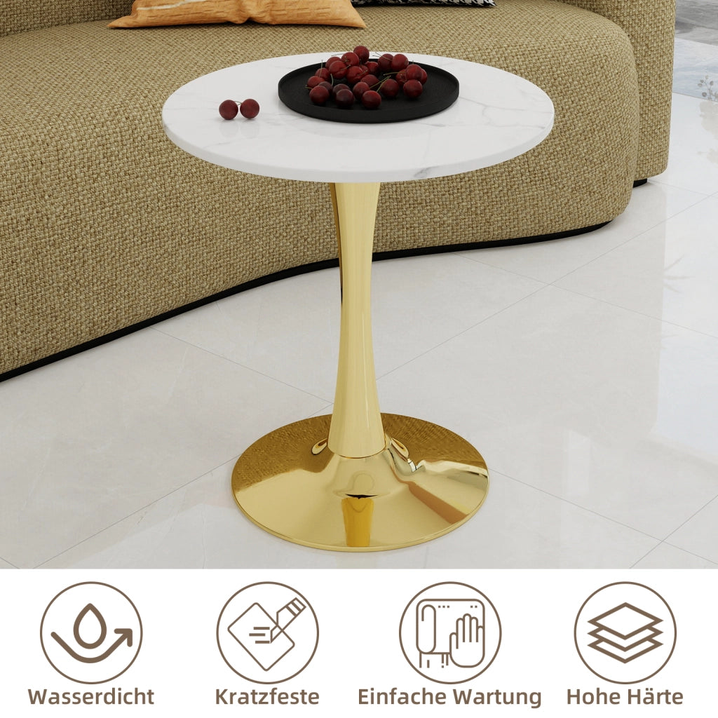 Tavolino da Caff¨¨ Rotondo ¨C MINIMAL ¨C Marmo Bianco, 70 cm