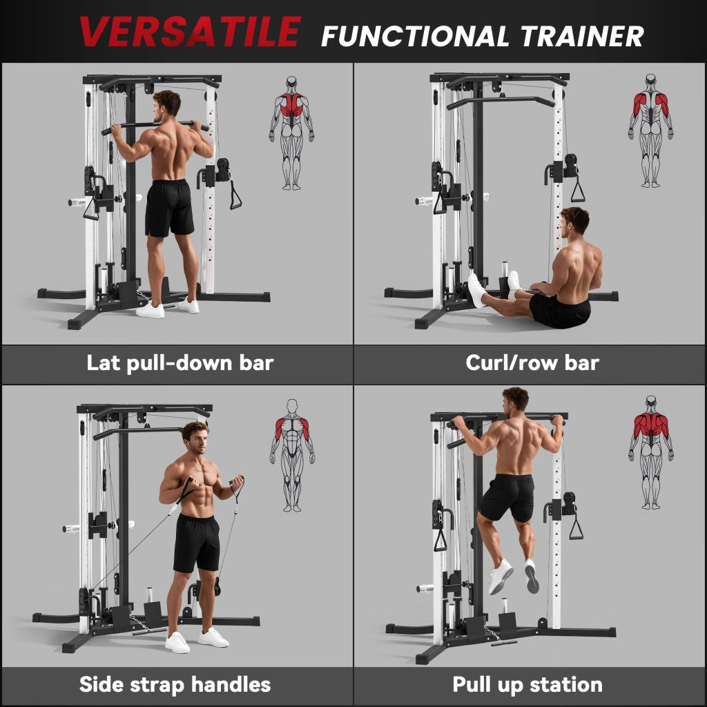 Attrezzatura Fitness per Allenamento Totale ¨C zephmum ¨C Nero, Acciaio, 170x139x200 cm