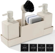 Set di Detersivo per la Cucina in Beige - Organizzatore 4-in-1 in Beige