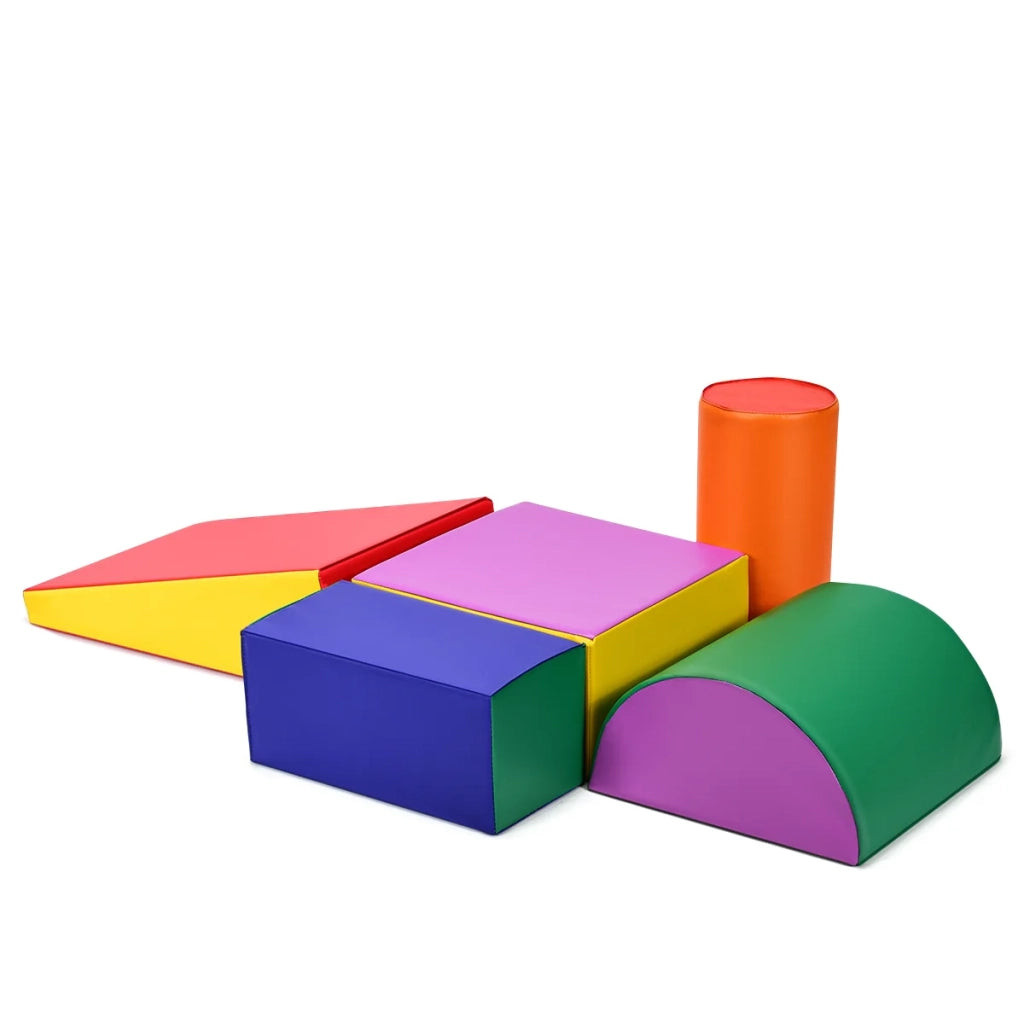 Set di 5 blocchi da costruzione in schiuma 40 x 40 x 20,5 cm favorisce lo sviluppo creativo atmosfera accogliente pelle PU multicolore 20_0010771