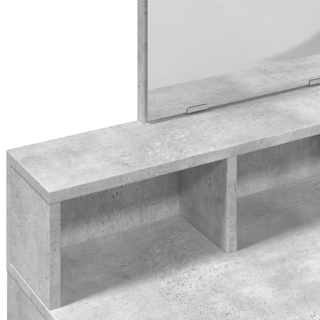 Toeletta | Tavolo da Trucco con Specchio Grigio Cemento 80x41x144,5 cm