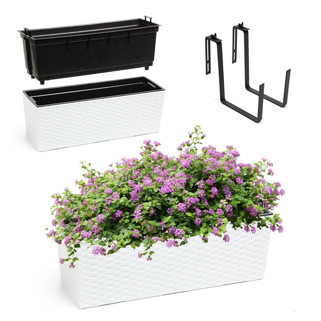 Vaso da fiori KADAX per balcone con supporto interno, 19x56 cm + manici