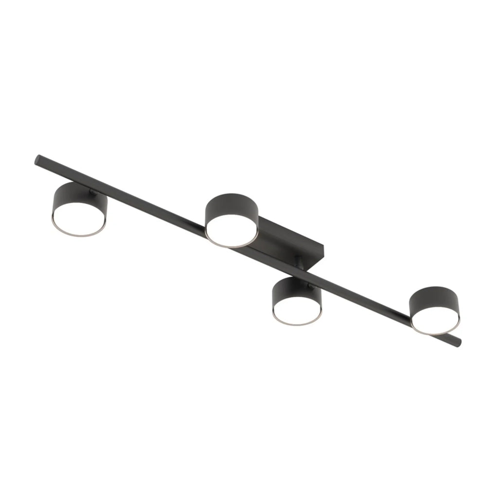Plafoniera Moderna Apollo Acciaio Nero 4 Luci Gx53 Ip20