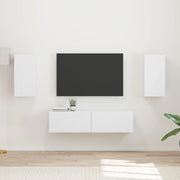 Set mobile TV 4 pcs Bianco Legno multistrato 3409150