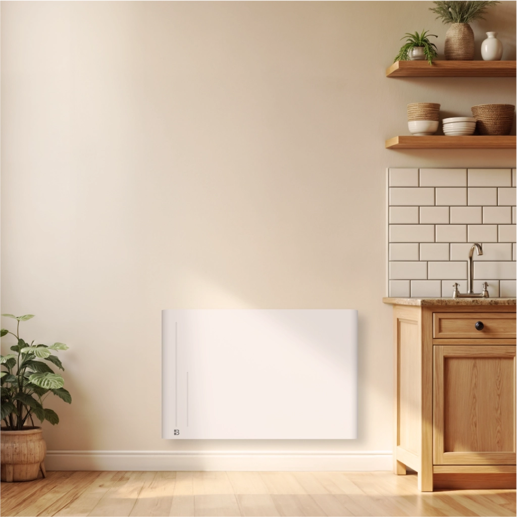 Radiatore elettrico fisso ad inerzia ceramica a secco 1500W ALBA orizzontale bianco
