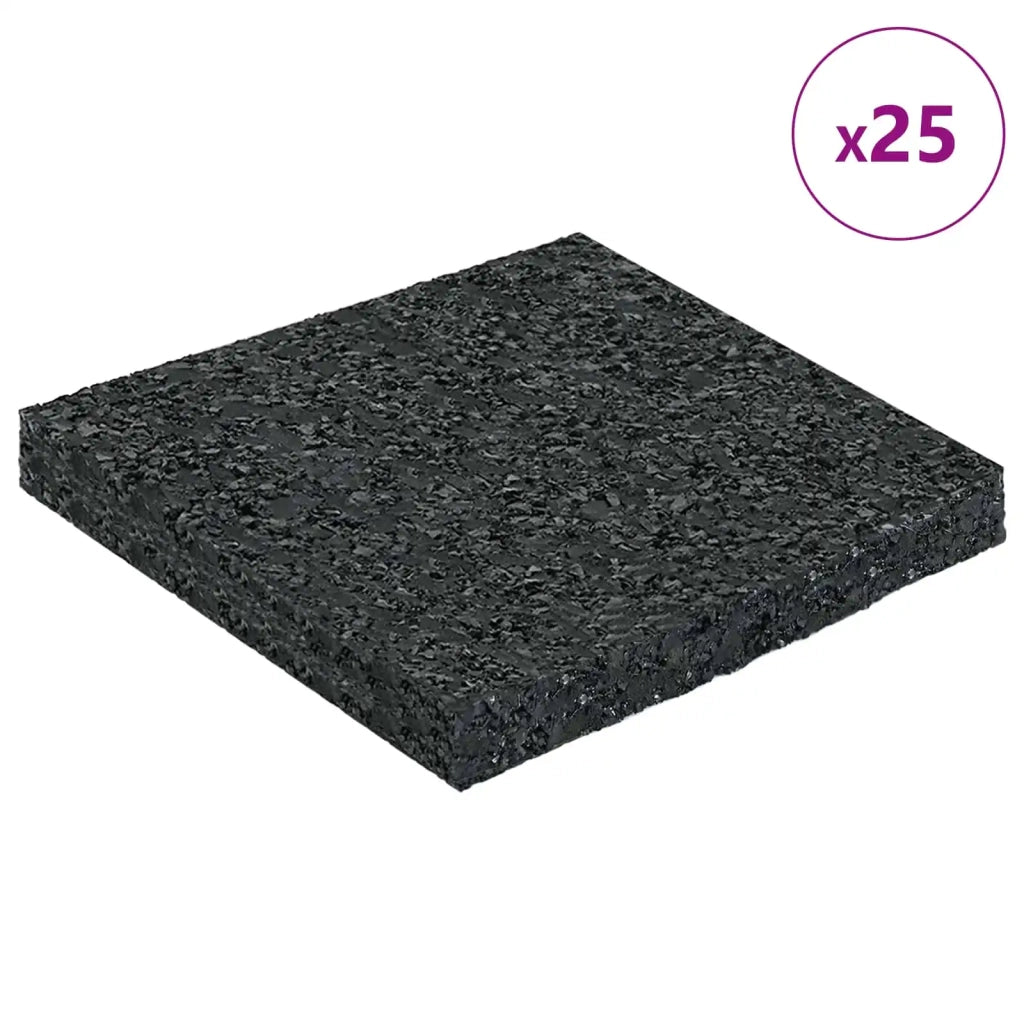 Pad per patio in granuli di gomma Nero 9 x 9 x 0,8 cm Gomma 42027232