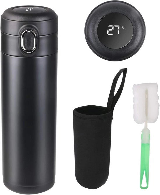 Termos RVS con Display di Temperatura LED – 450 ml per Bevande Calde e Freddi