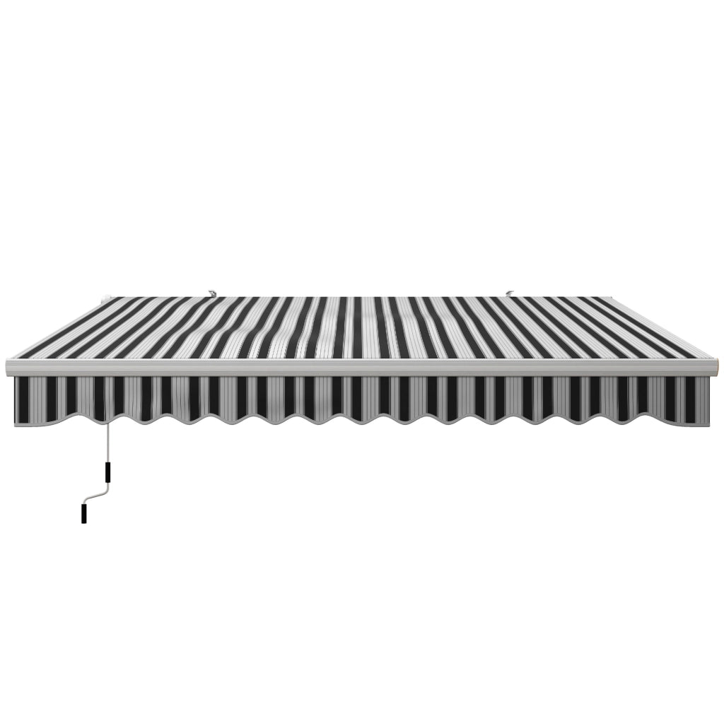 Tenda Parasole Estensibile per Esterno ¨C Minimal ¨C Alluminio e Poliestere, Blu e Bianca, 395x245 cm
