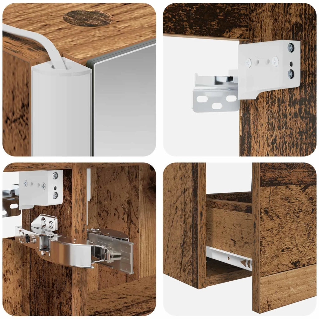 Set di mobili per il bagno 5 pz Legno antico 3407013