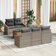 Set Divano da Giardino 6 pcs Grigio polyrattan