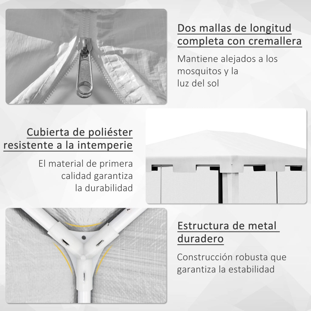 Tenda da giardino ¨C zephmum ¨C bianco e nero 4x3 m