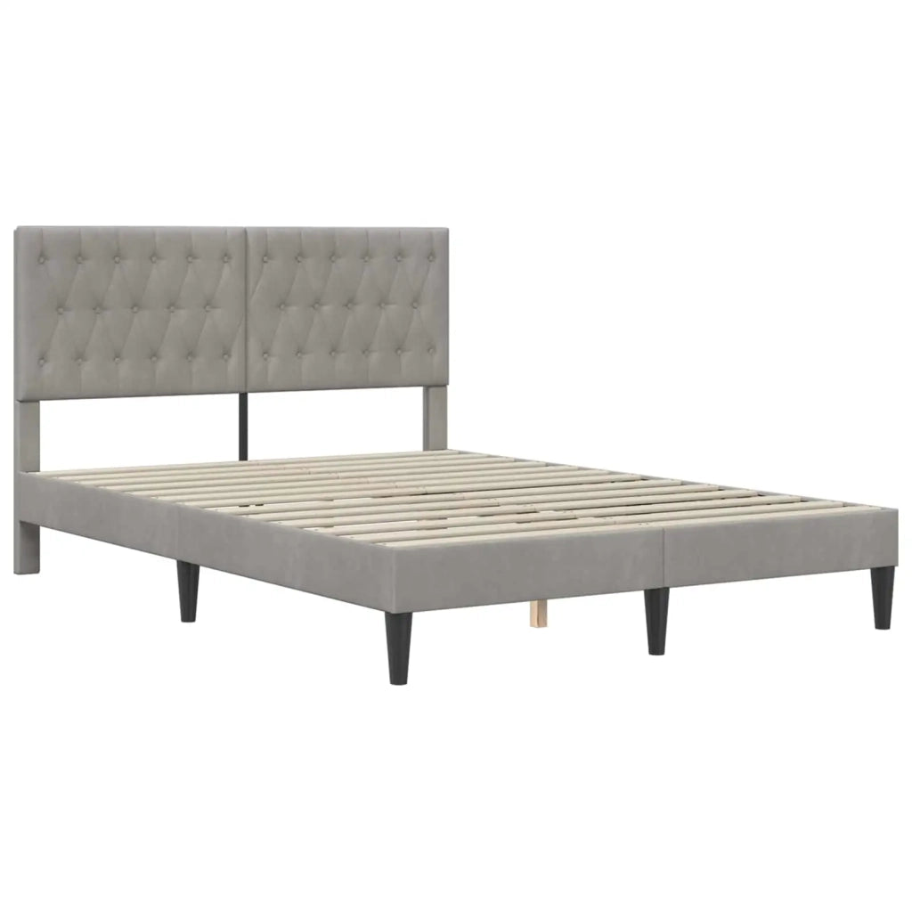 Struttura del letto-Giroletto Grigio Chiaro 120 x 190 cm Velluto 919482