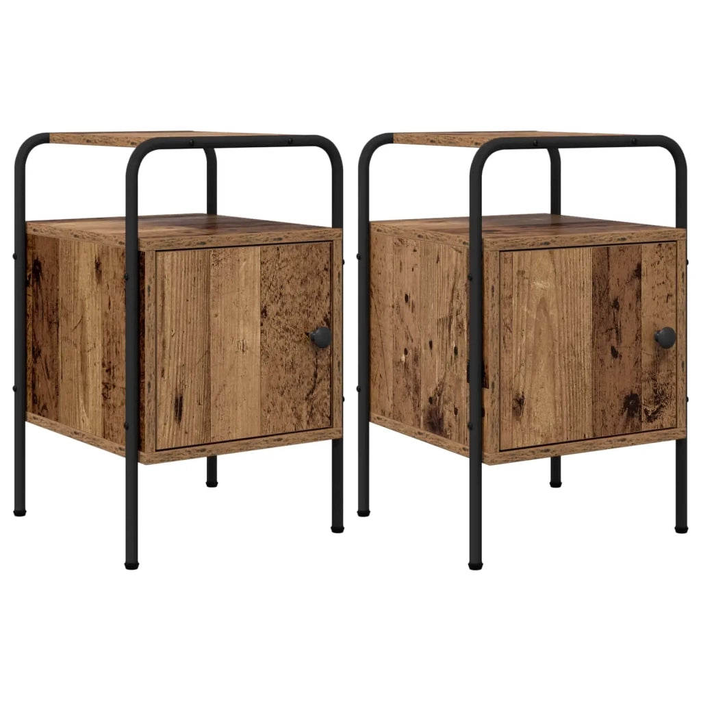 Armadio da Notte 2 pz Legno antico Legno ingegnerizzato 8007596