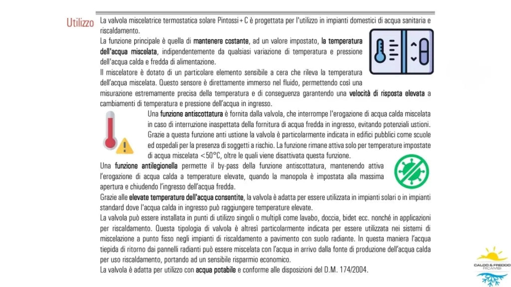 Valvola miscelatrice termostatica con attacchi maschio da 3/4" per impianti solari HELYOS