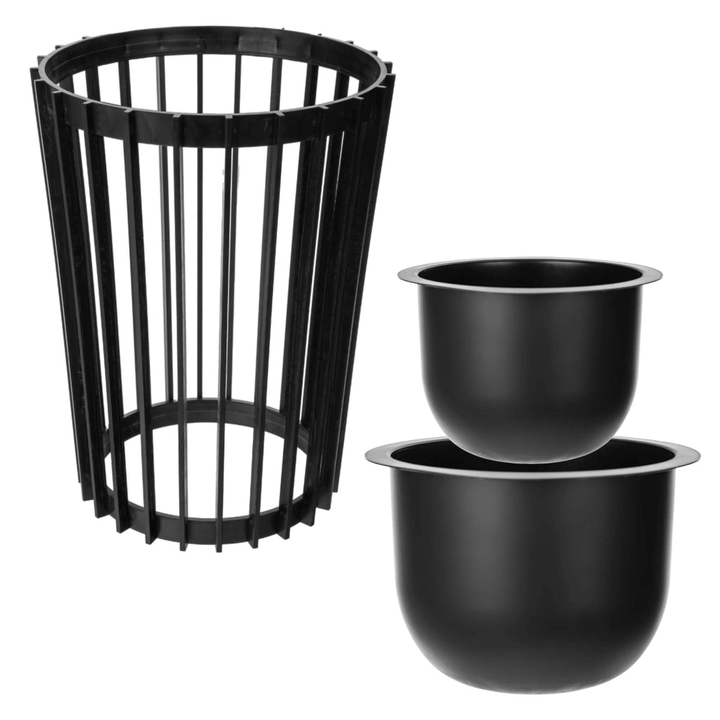 Supporto per fiori bifacciale KADAX Loft, nero, 39,5 cm + 2 inserti
