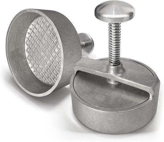Hamburger pers professionale - hamburger pers in alluminio con rivestimento antifiamma - adatta per hamburger perfetti - 1 pezzo - alluminio