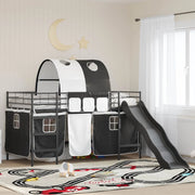 Struttura del letto loft per bambini-Giroletto per bambini Nero 107 x 200 cm Metallo 218459