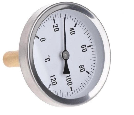 Termometro Bimetale - Materiale Duraturo - 63mm Disco Indicatore - Misuratore di Temperatura per Acqua e Olio - Adatto per Serbatoi