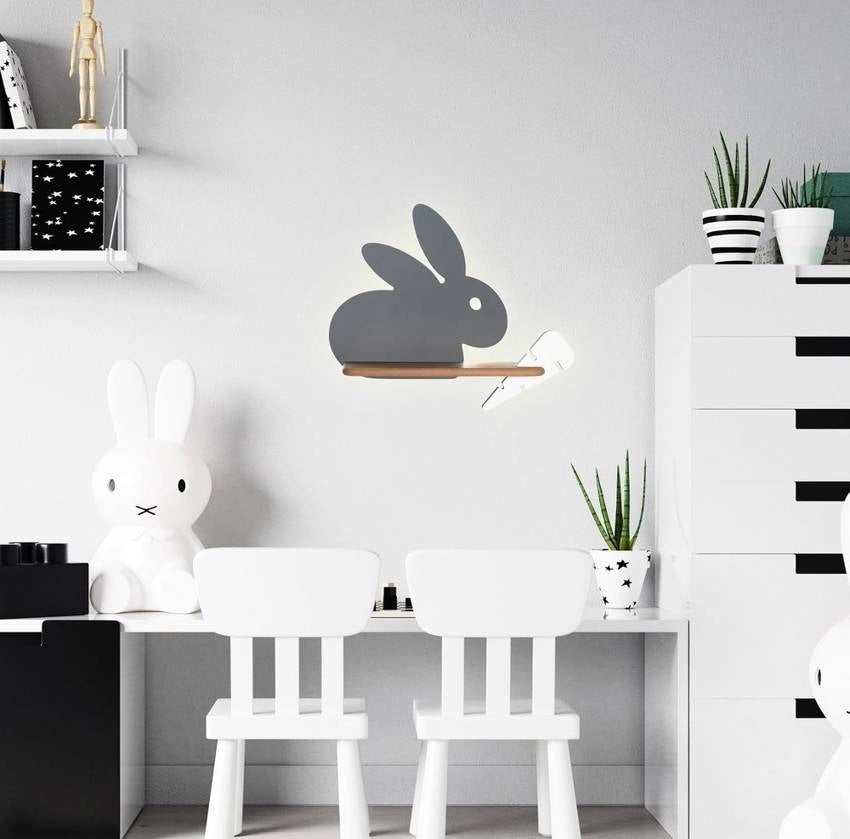 Applique Candellux Rabit legno grigio LED 4W 4000K IP20