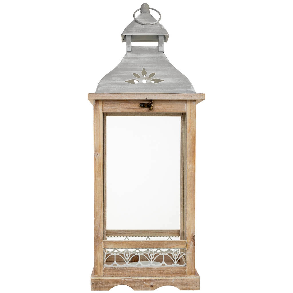 Lanterna in legno 23,5x23,5x61h cm