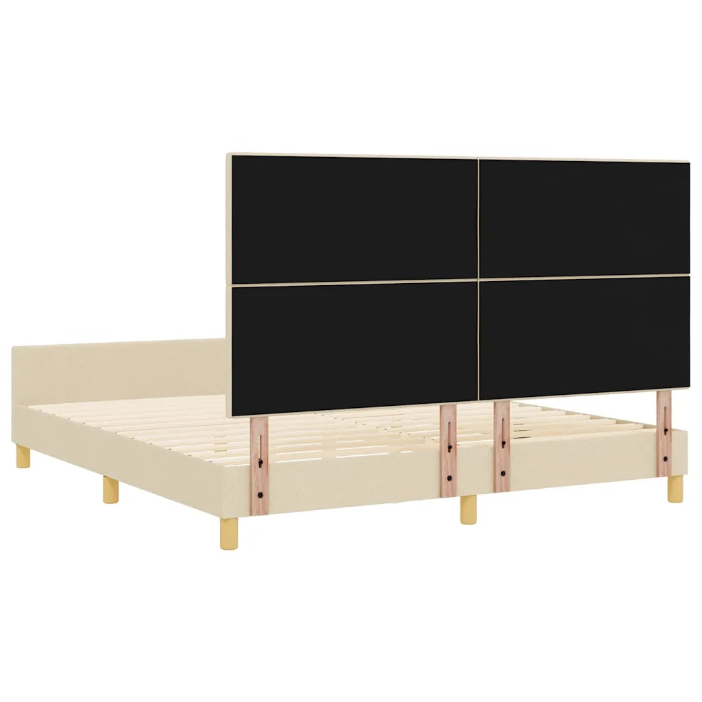 Struttura del letto con testiera Crema 180 x 200 cm Tessuto 3344751