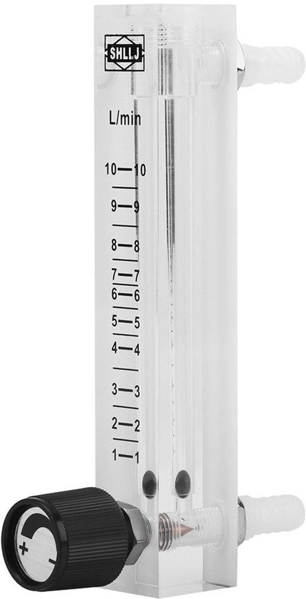 Misuratore di flusso di gas 1-10 LPM - Valvola di regolazione - Misuratore di flusso d'aria - Misuratore di ossigeno - Connettore 8 mm - Precisione 5% - Misuratore di flusso