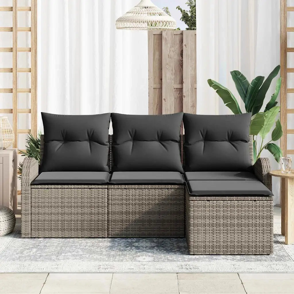 Set Divano da Giardino | Set Salotto da Giardino Grigio polyrattan
