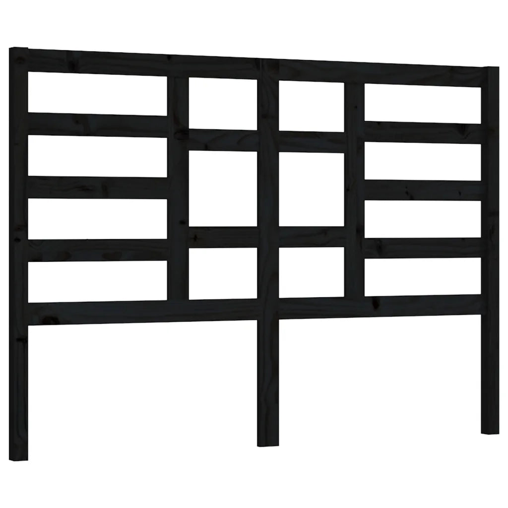 Testiera per Letto-Testata-Testiera Decorativa Nera 166x4x104 cm in Legno Massello di Pino