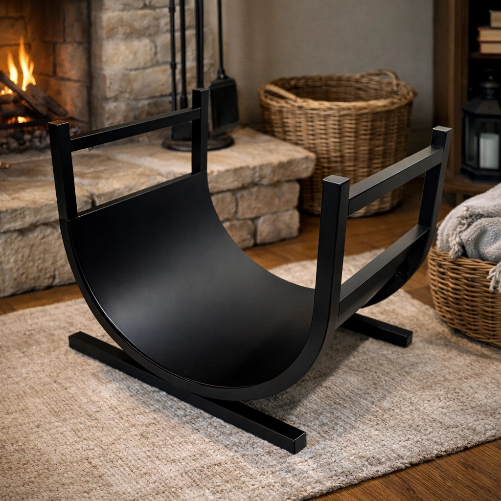 Portalegna da interno per camino 43x36xH39 cm – Nero