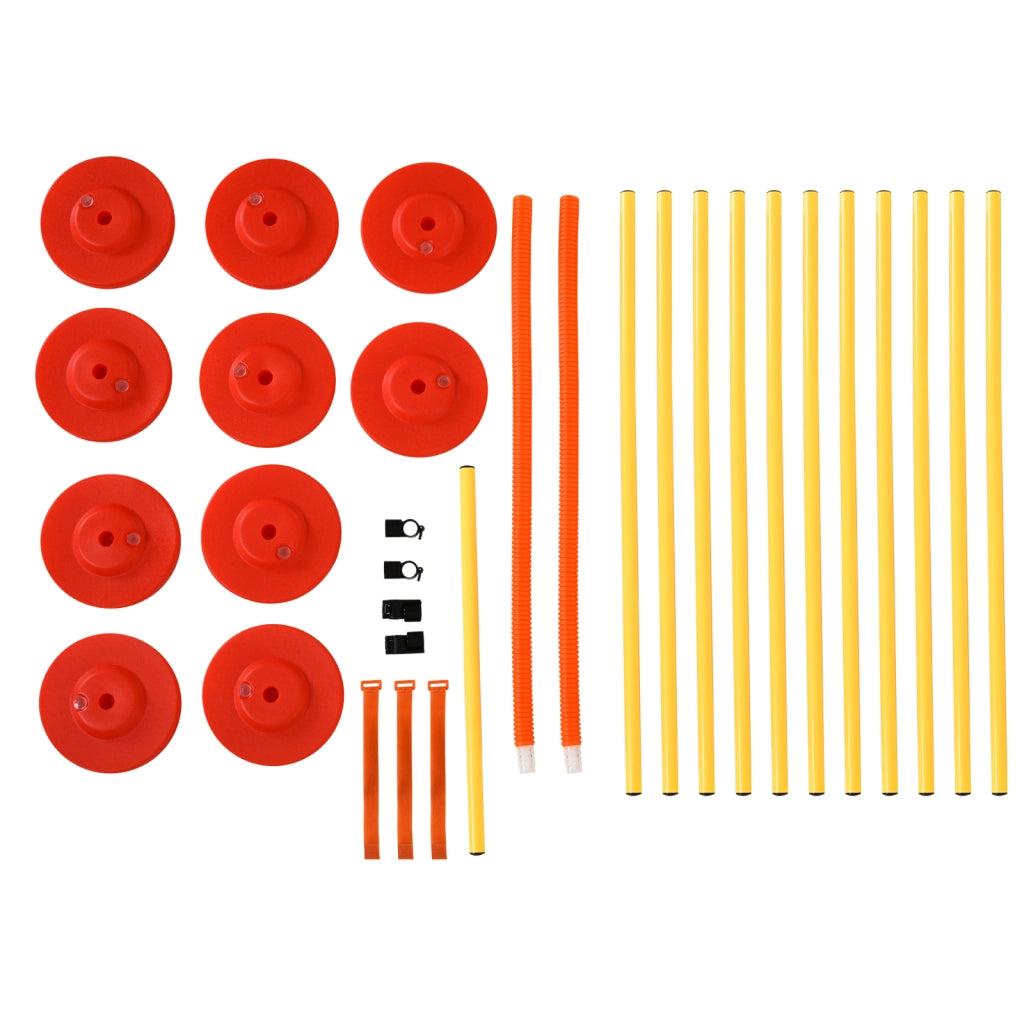Set Agility Dog 3 Esercizi Slalom Ostacoli Anello ¨C Minimal ¨C Giallo e Rosso