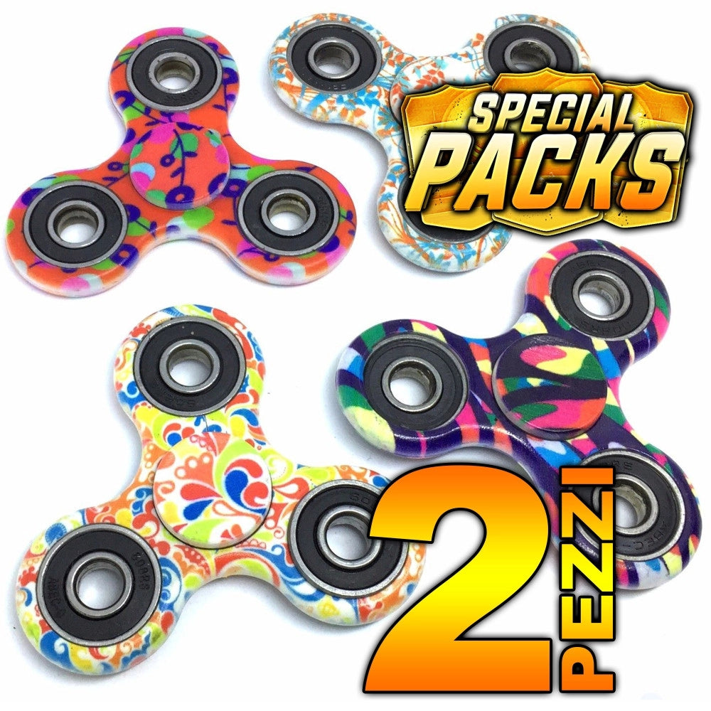 Trade Shop - Fidget Spinner Hand Gioco Portatile Fantasia 3d Giocattolo Anti Stress 2 Pezzi -