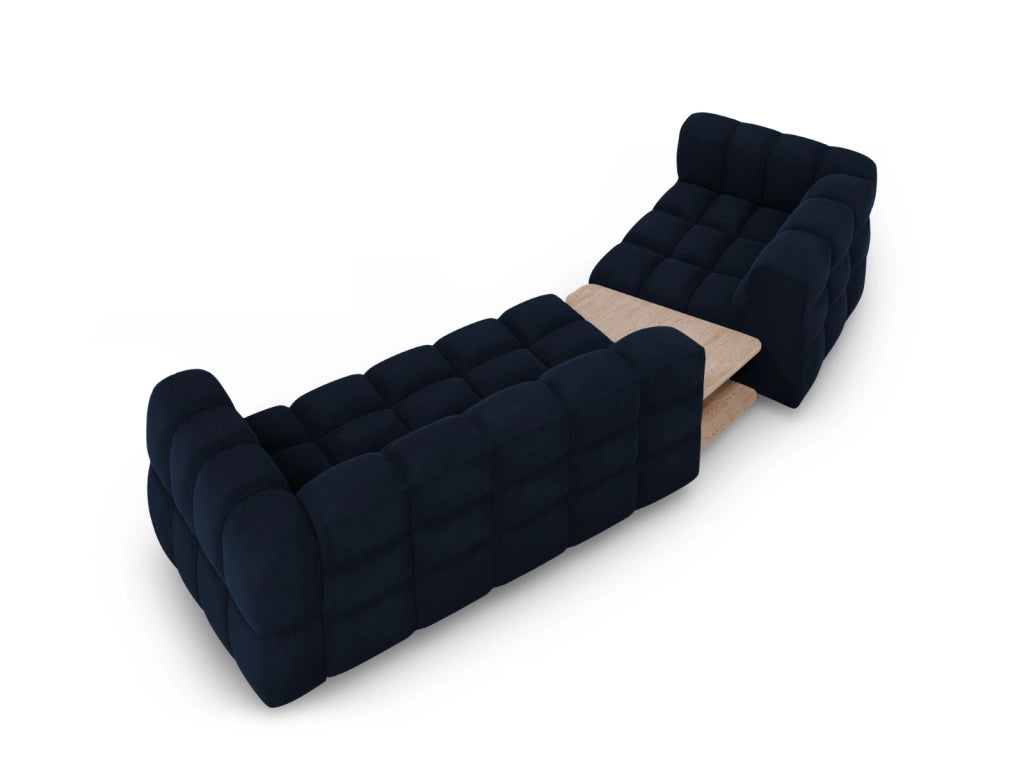Cosmopolitan Design - Divano modulare sinistro "Sky" 3 posti in velluto blu reale 
