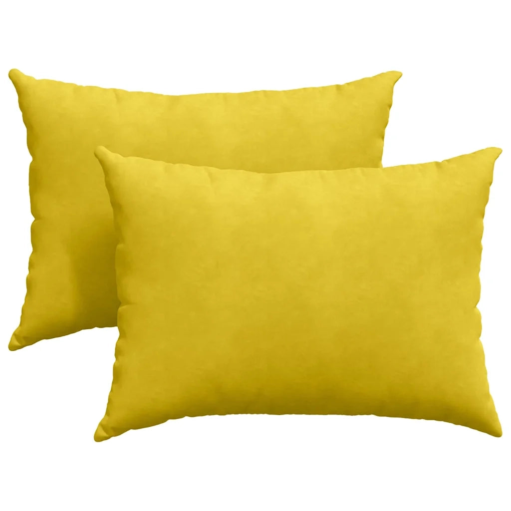 Cuscini da Divano 2 pz | Cuscini per sedie Giallo 70 x 50 cm Tessuto in Cords