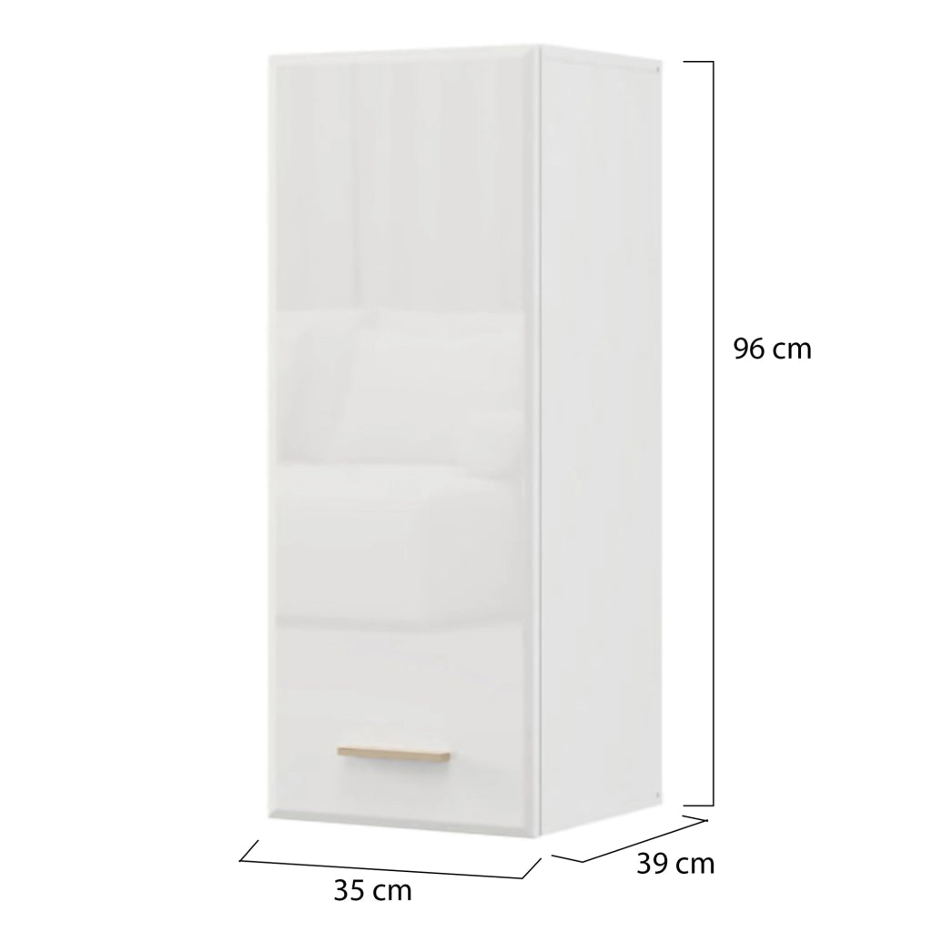 Fresis, Mobile Pensile 2 Ripiani, 39x96h cm Bianco Opaco