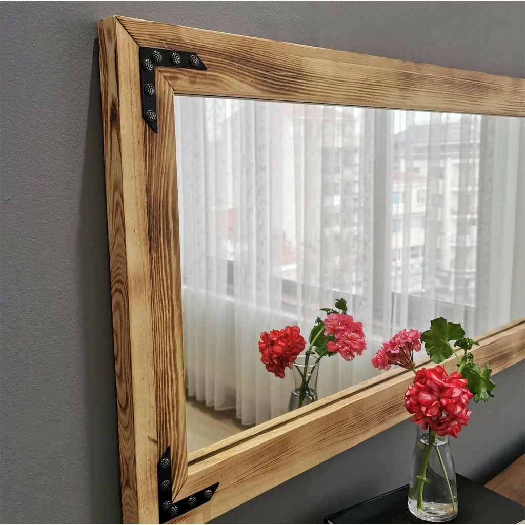 Verzuolo, Specchio Forma Rettangolare, 3x50h cm Marrone Noce