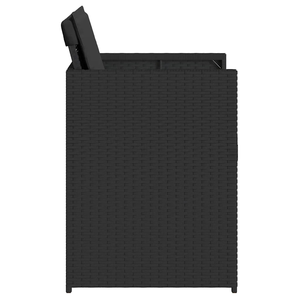 Sedie da Giardino con Cuscini 4 pz Nere in Polyrattan 364984